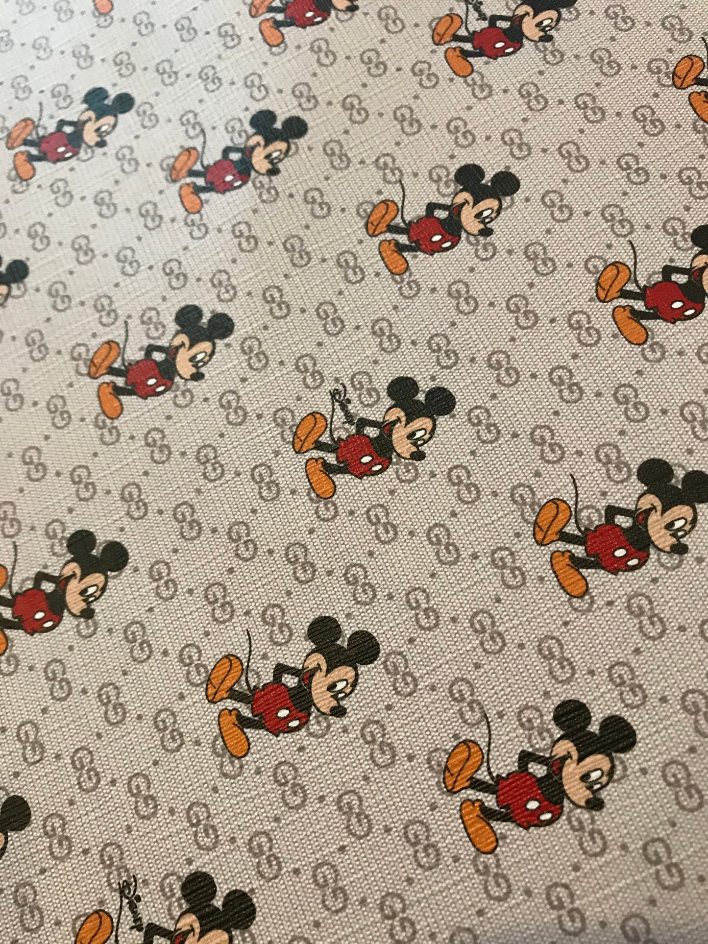 Hot Sale New Trending Gucci Mickey Leather Fabric for Sell