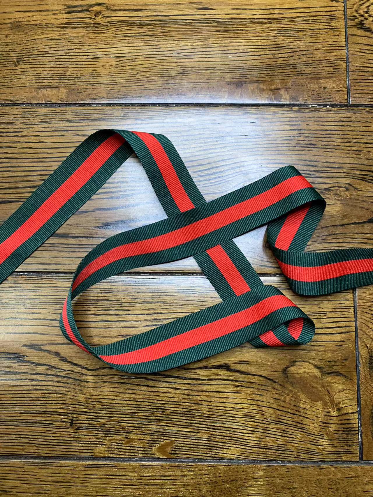 Gucci Green Red Woven Wrap Band Tape for Bag Furniture