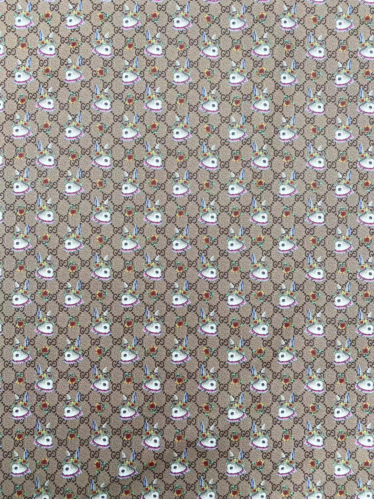 Gucci Easter Bunny Design Leather Fabric Vinyl for DIY Crafting Sewing Custom