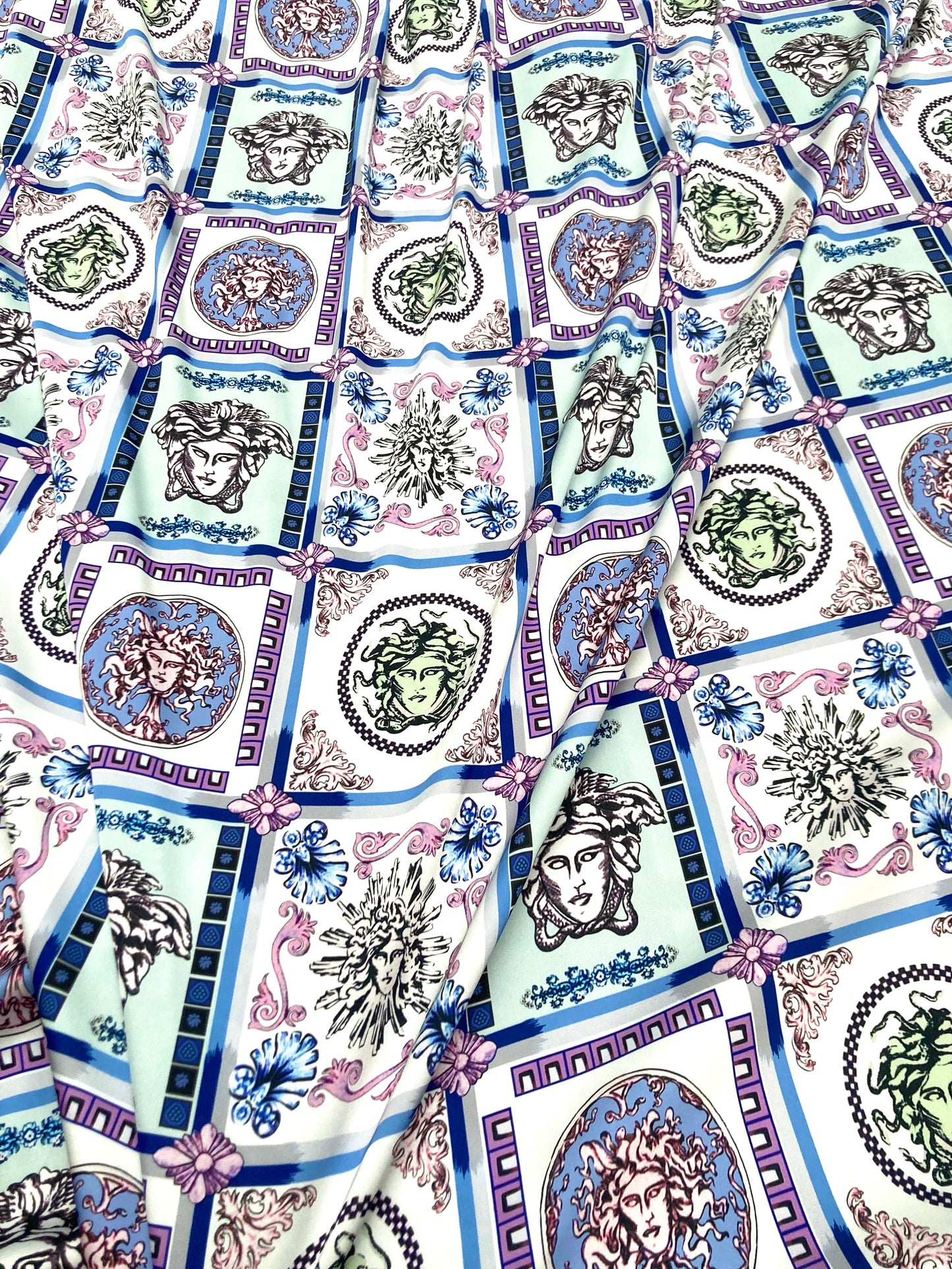 Silk Versace Scarf Fabric for Custom Clothing Pajama Handmade DIY