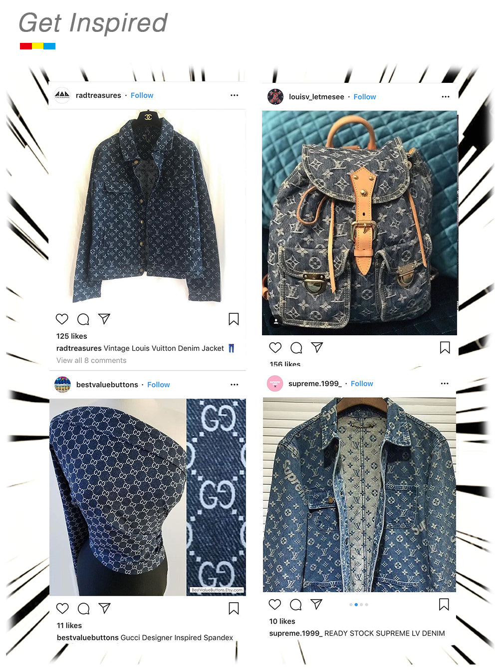 Gucci inspired jacquard denim crafting fabric for jacket