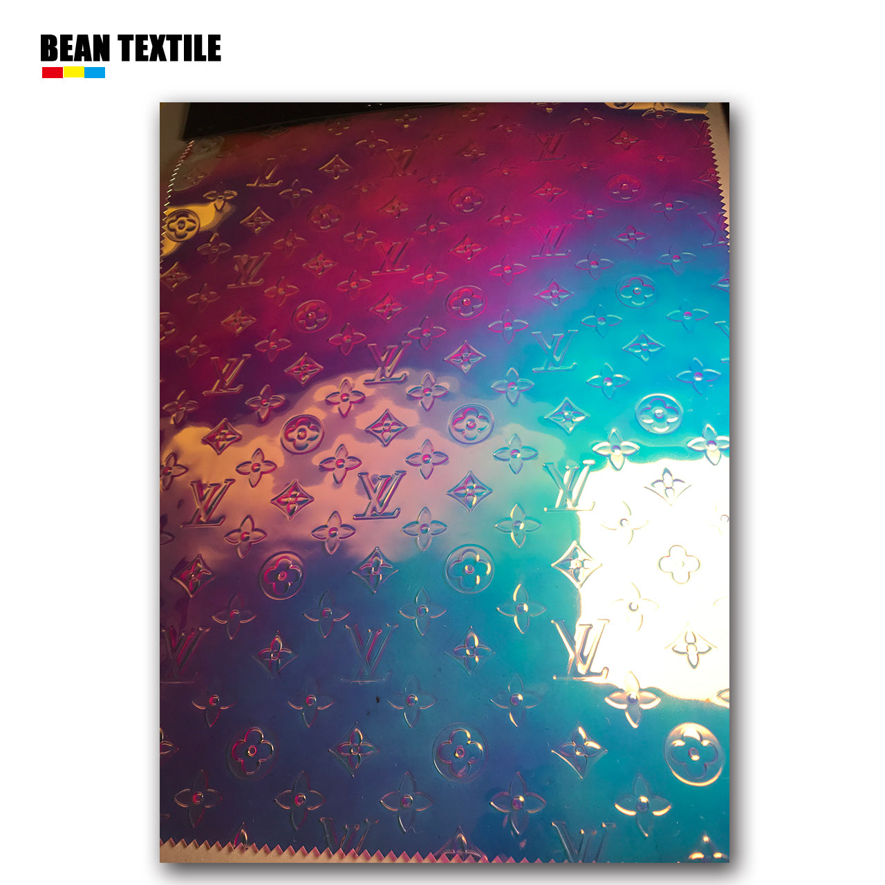 Fantastic reflective shine LV vinyl fabric
