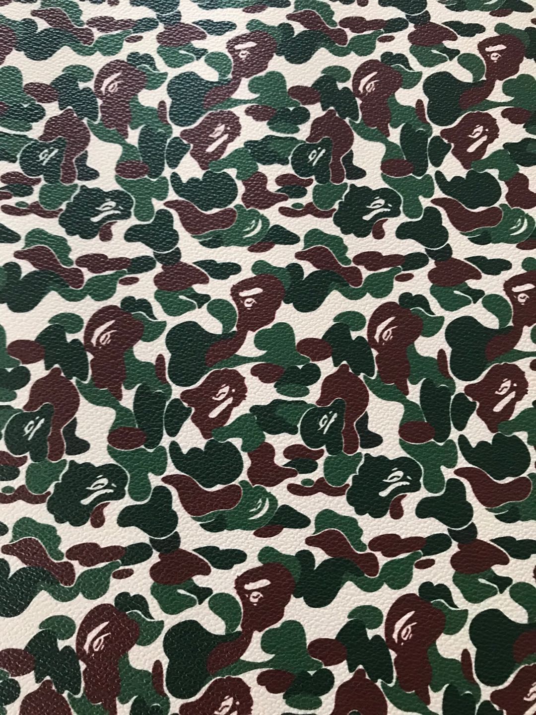 Bape Leather Designer Inspired Faux Leather Fabric for Custom