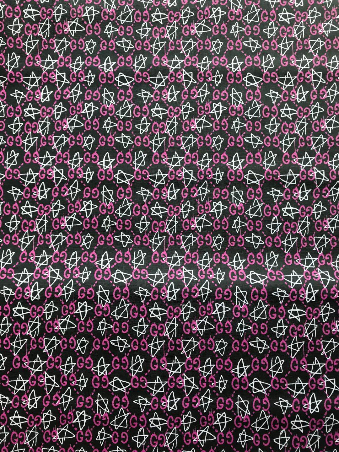 Pink Star Gucci Leather Fabric for Shoe Custom