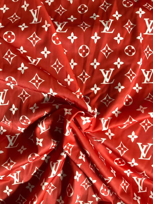 Vivid Red Poly Stretchy LV Fabric Smooth for Clothing Sold by Yard