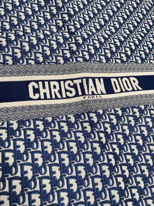 Navy Dior Lettering Fabric for Bag Custom Sneakers