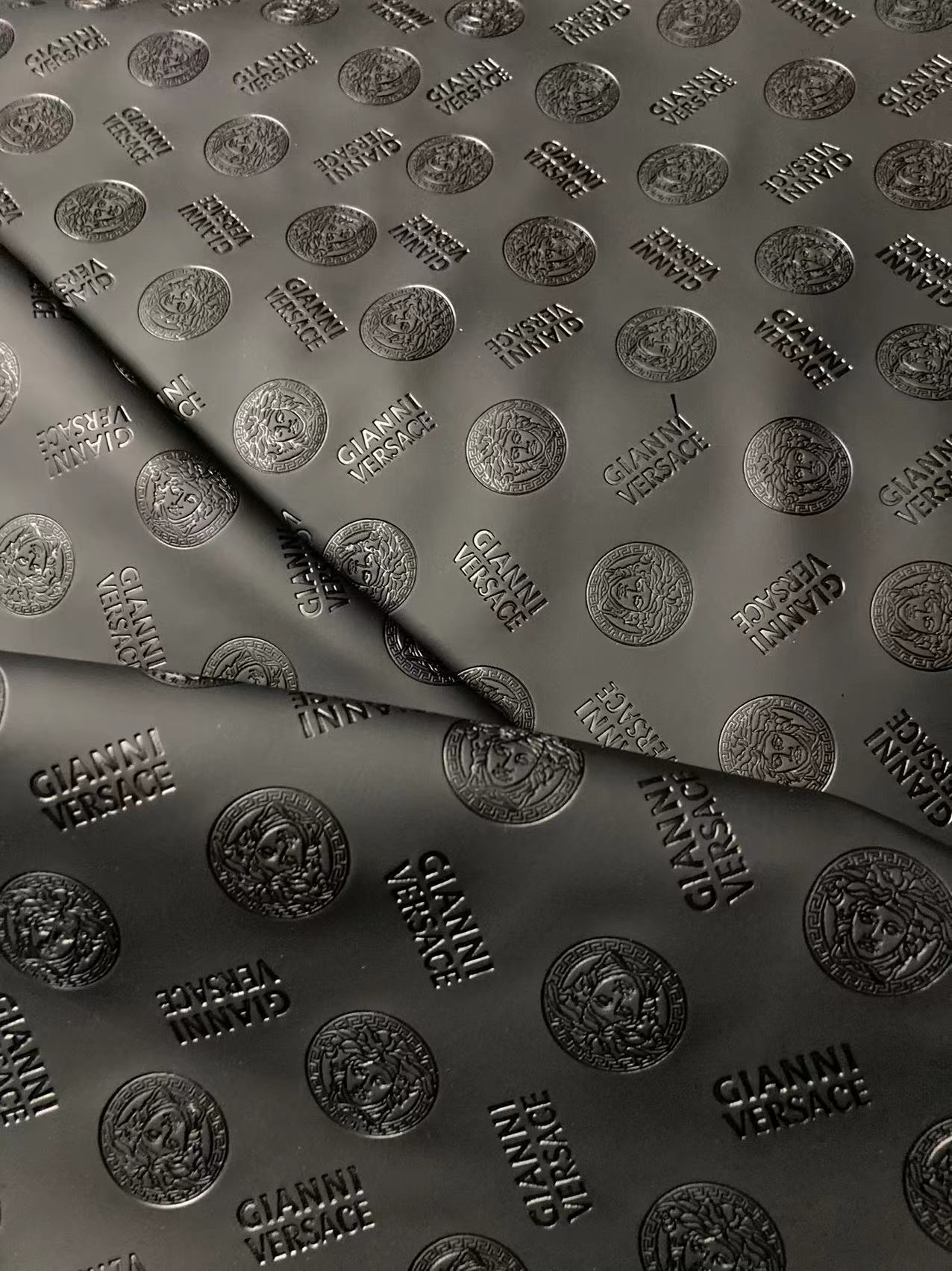 Black Embossed Versace Premium Quality Leather