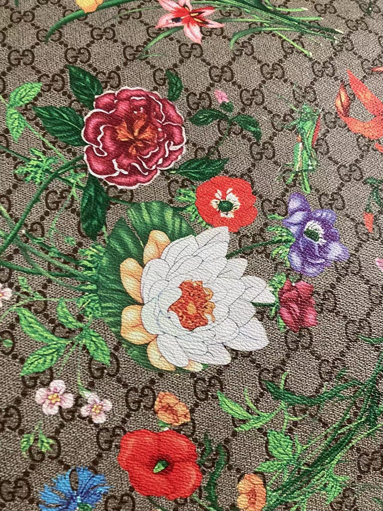 Flowers Forrest Gucci Classic Designer Leather Fabric for Custom Sneakers