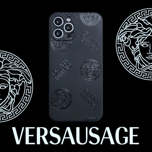 Versace Black PU Street Phone cases