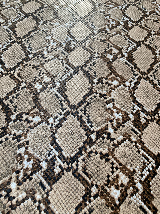 Textured Black Spot Snake Skin Vinyl Leather for Custom Handcraft Upholstery