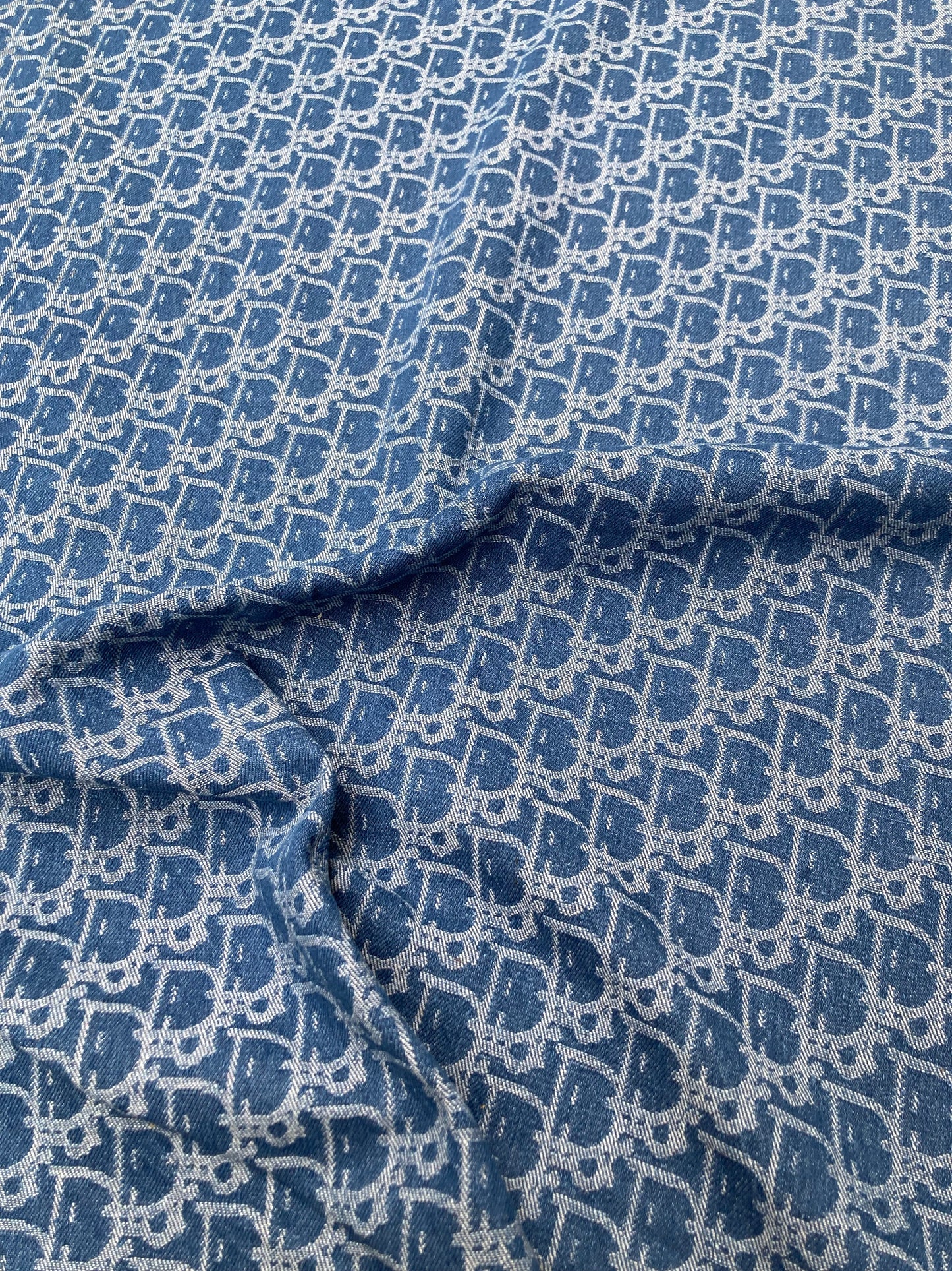 Handmade Denim Dior Fabric for Custom DIY Sold by Yard