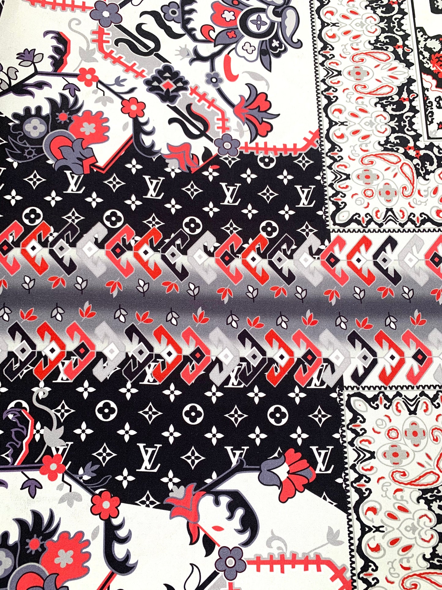 Vintage LV Design Premium Cotton Twill Canvas Fabric for Sewing DIY