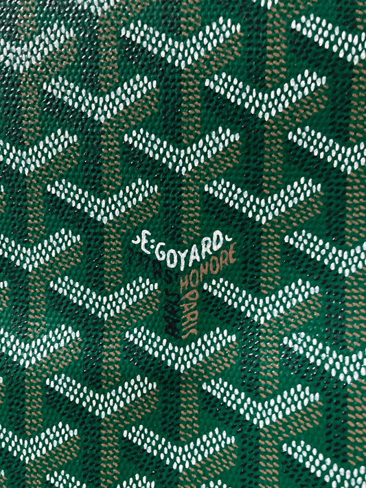 Deep Forest Green Goyard Canvas Leather for Custom Furniture Sneakers