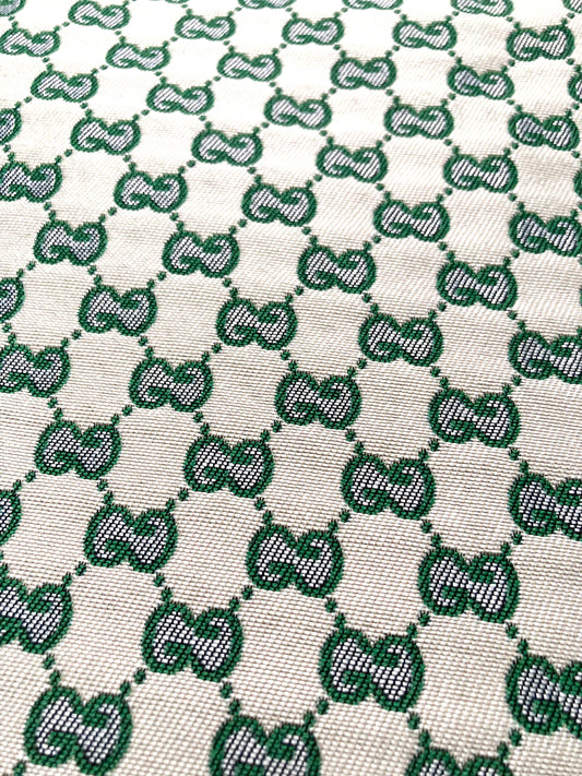 Sewing Soft White Green GG Fabric for Custom Designer