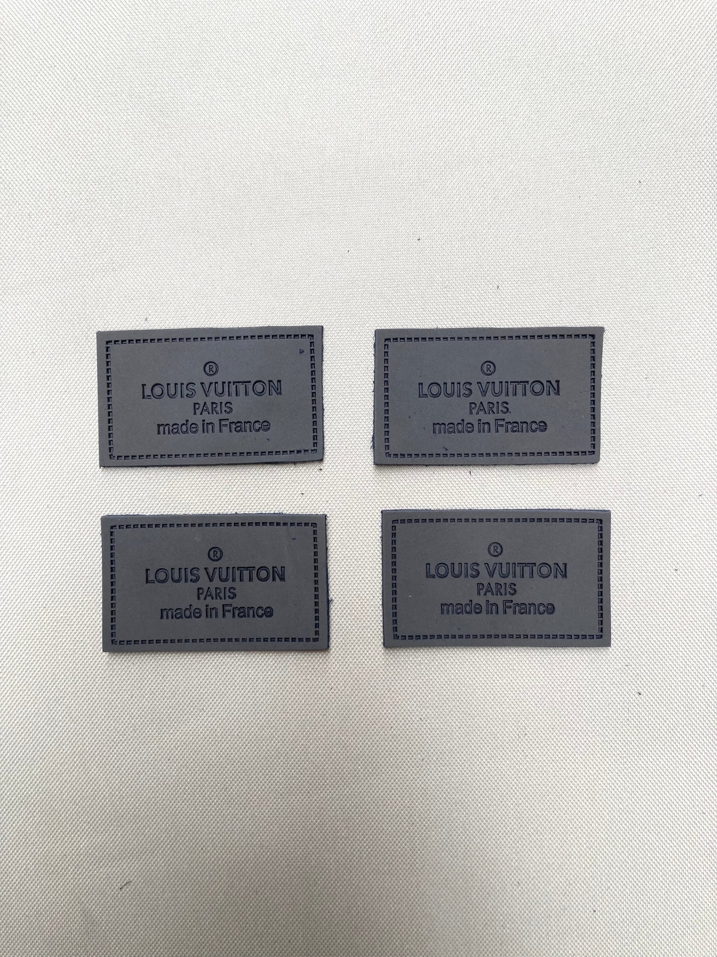 Grey Authentic Leather LV Tags